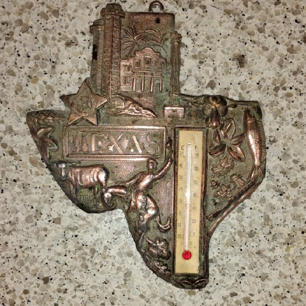 Sold Texas Shaped Wall Thermometer